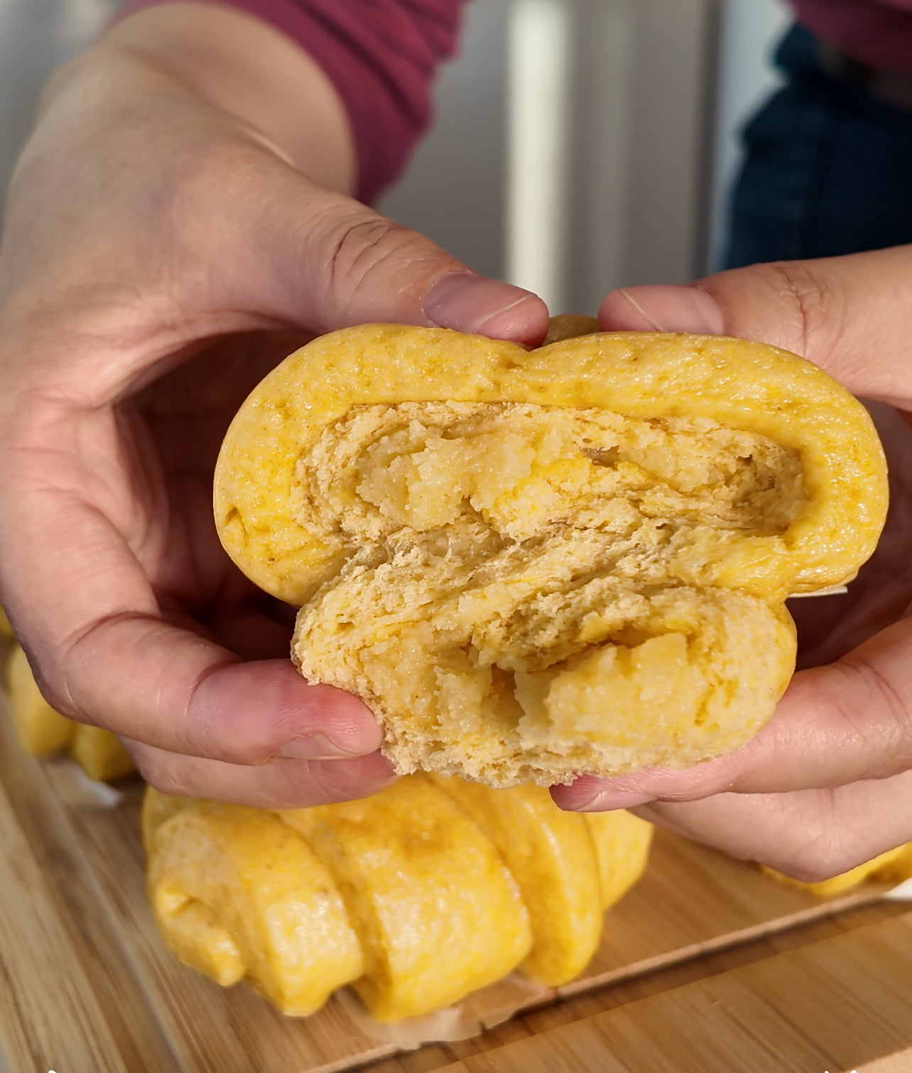 Mantou de Calabaza con Relleno Artesanal de Custard (Naihuan南瓜)