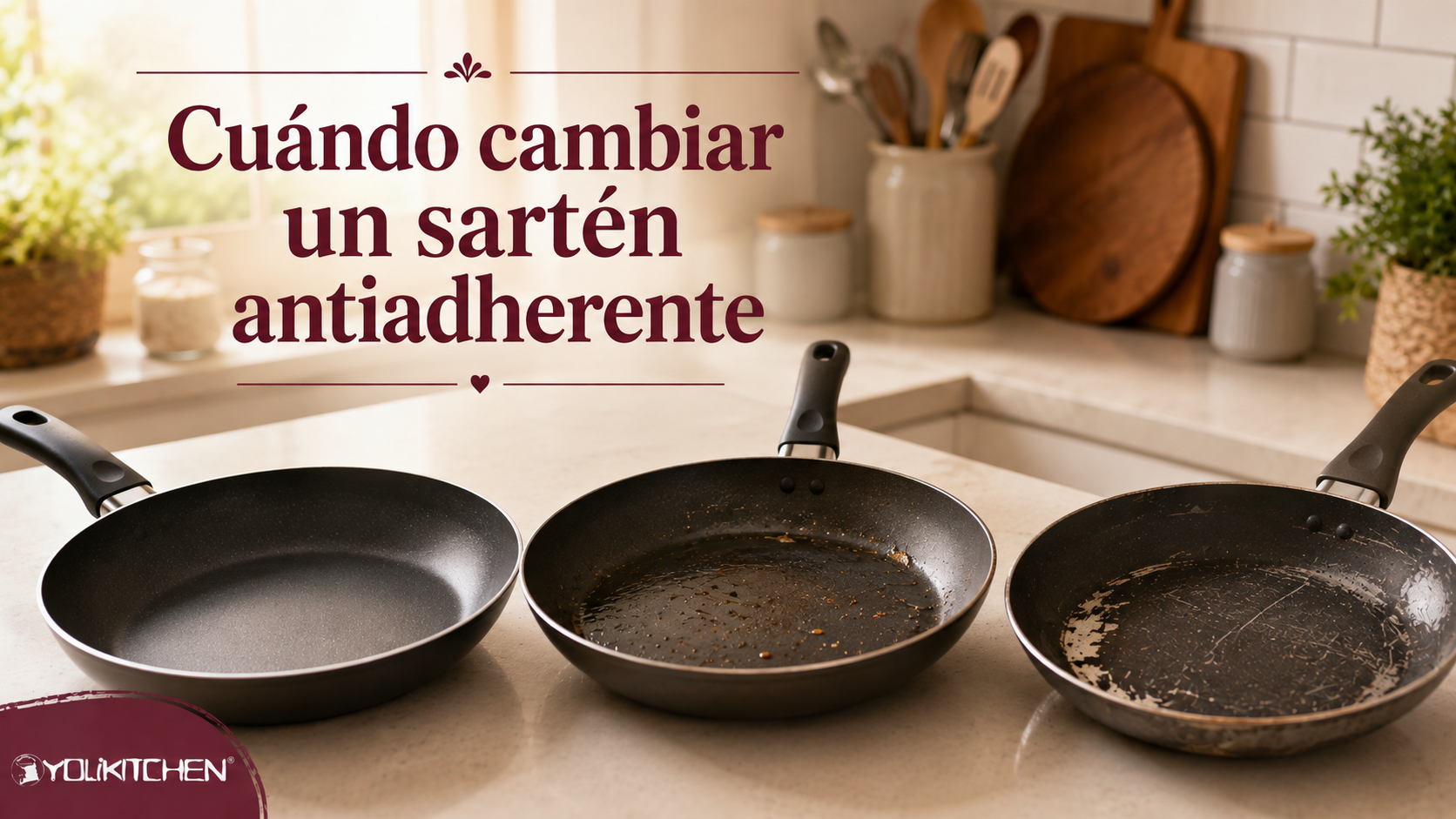 Cuándo cambiar un sartén antiadherente con rayas profundas y recubrimiento dañado