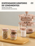 Dispensador giratorio de condimentos con frascos