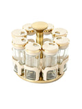 Especiero giratorio 360 con 8 frascos de vidrio color [Beige]
