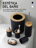 Set de accesorios de baño Bambú + Mate,5 piezas