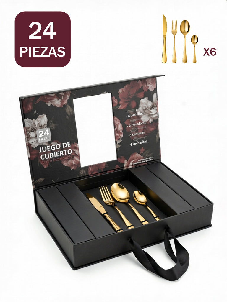 Set de cubiertos en caja de regalo (24 piezas)