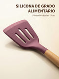Espátula de silicona con mango de madera