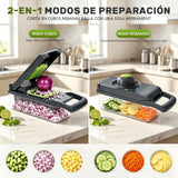 Medidas del cortador de verduras 15 en 1 y sus accesorios