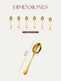 Pack 6 Cucharas Doradas (21 cm)