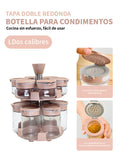 Dispensador giratorio de condimentos con frascos