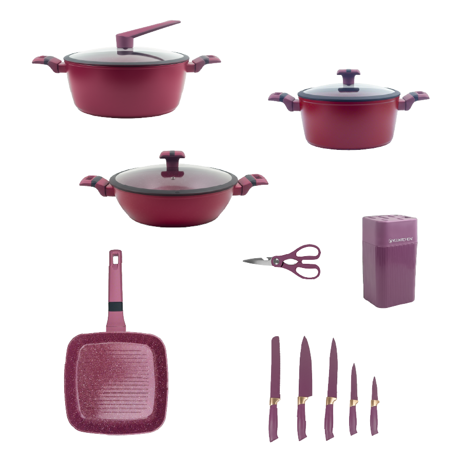 Set de Ollas y Sartén Grill Antiadherente