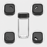 Set Aceitero Vinagrero y Especiero de Vidrio con Soporte