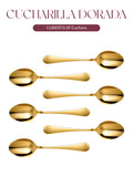 Pack 6 Cucharas Doradas (21 cm)