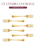 Set 6 Tenedores Dorados 304